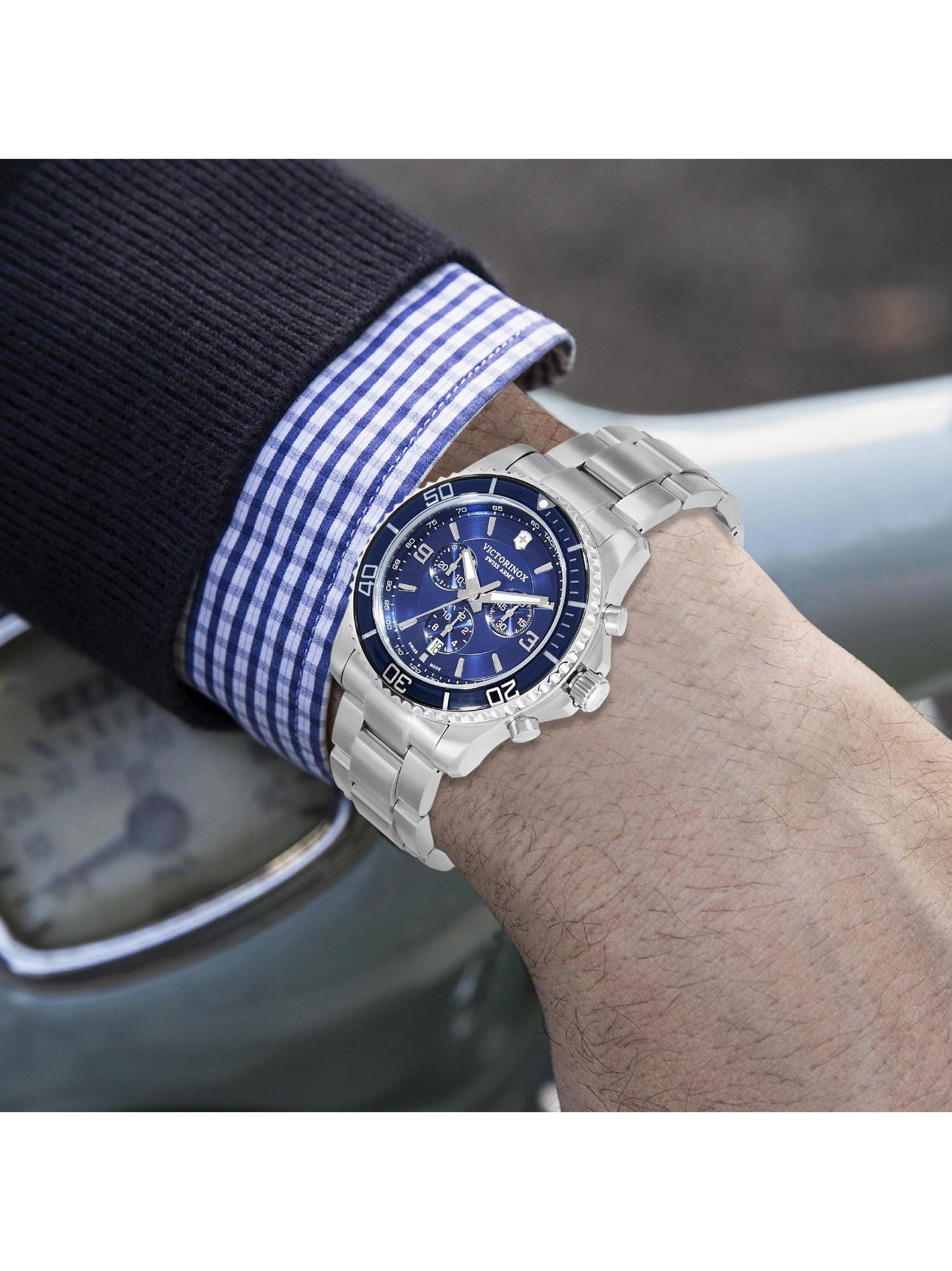 Victorinox Men 43 mm Size Blue Dial Maverick Analog Watch - 241689