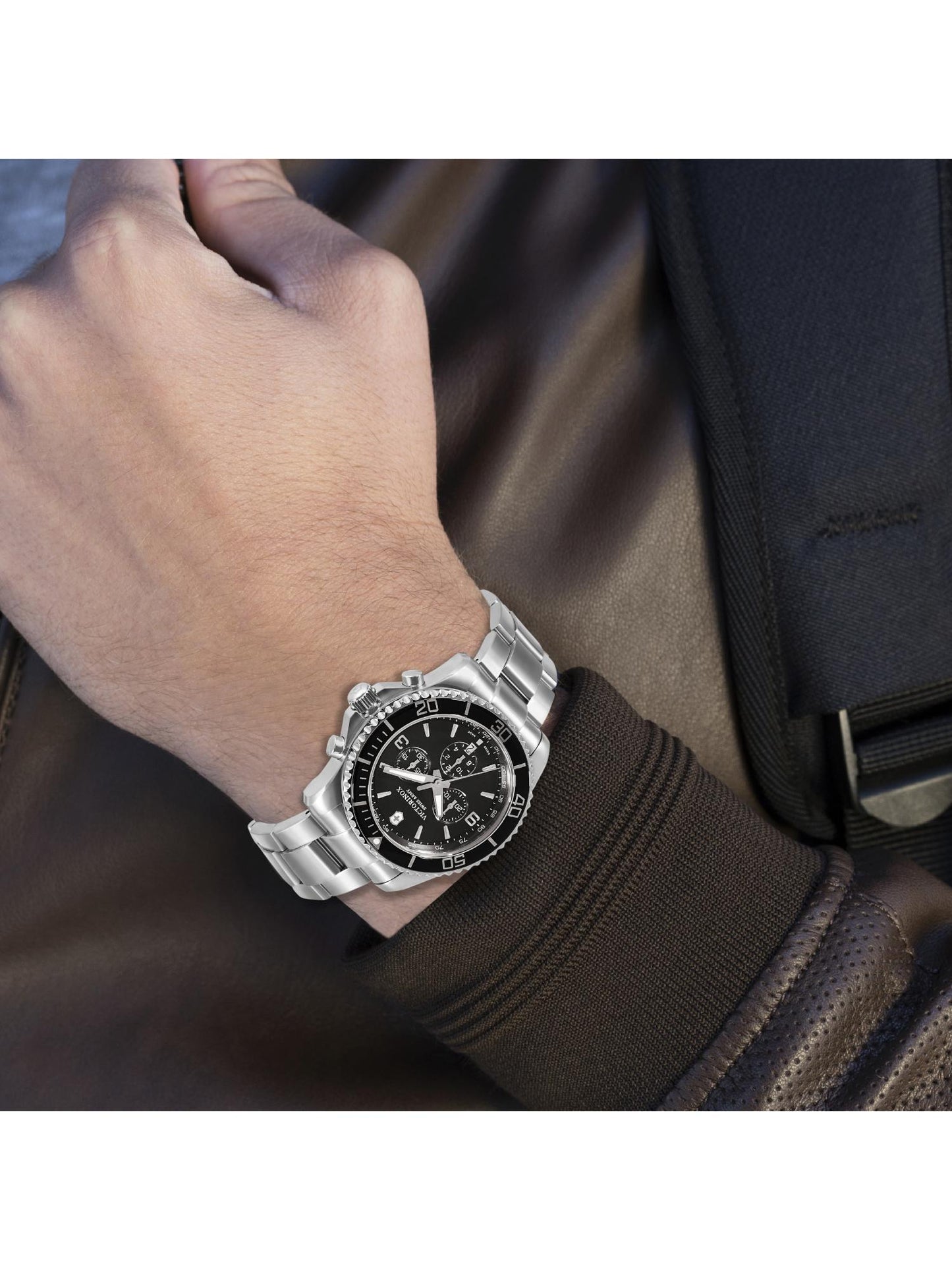 Victorinox Men 43 mm Size Black Dial Maverick Chronograph Watch - 241695