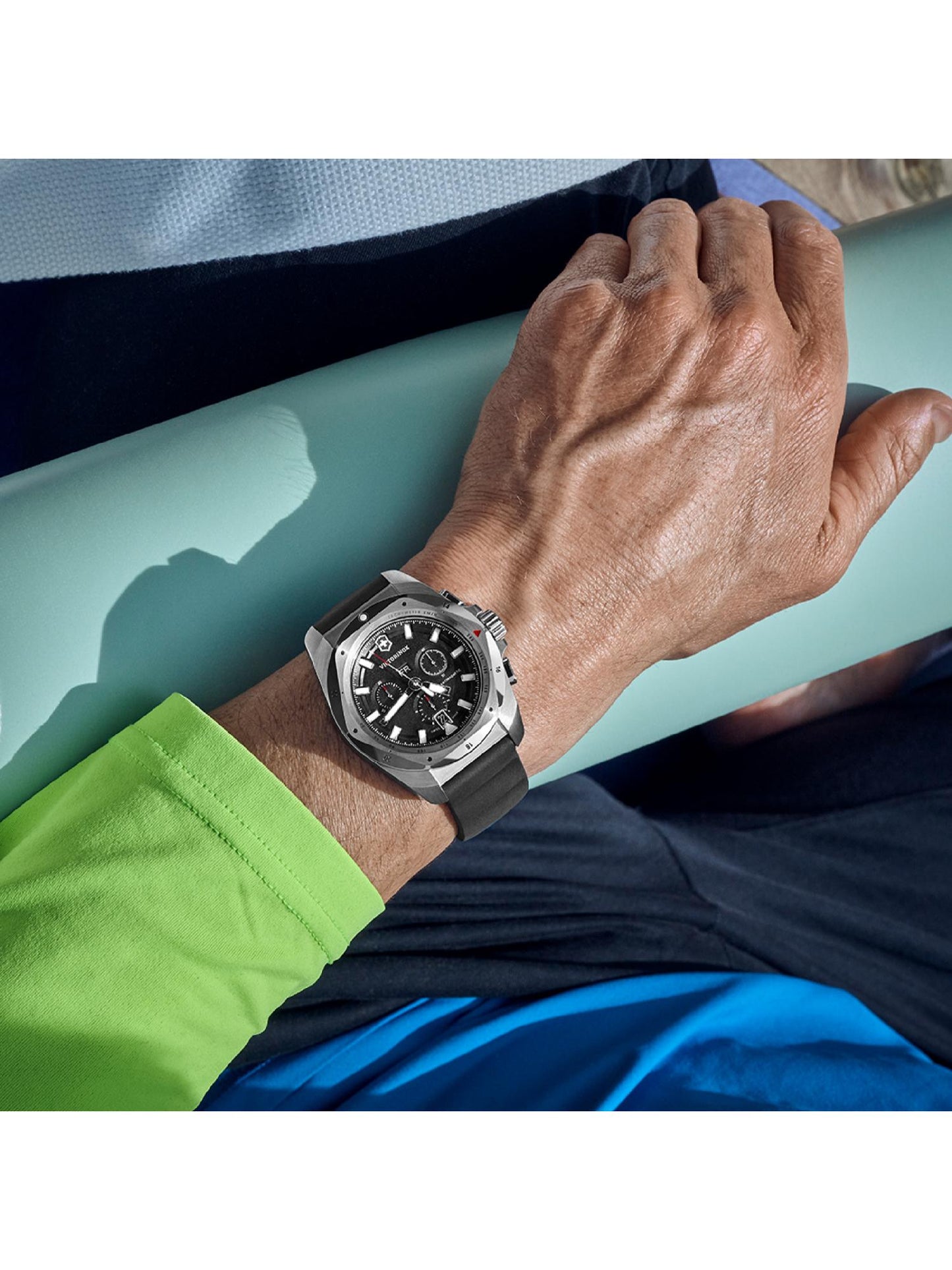 Victorinox Men 43 mm Size Black Dial I.N.O.X. Chrono Watch - 241983