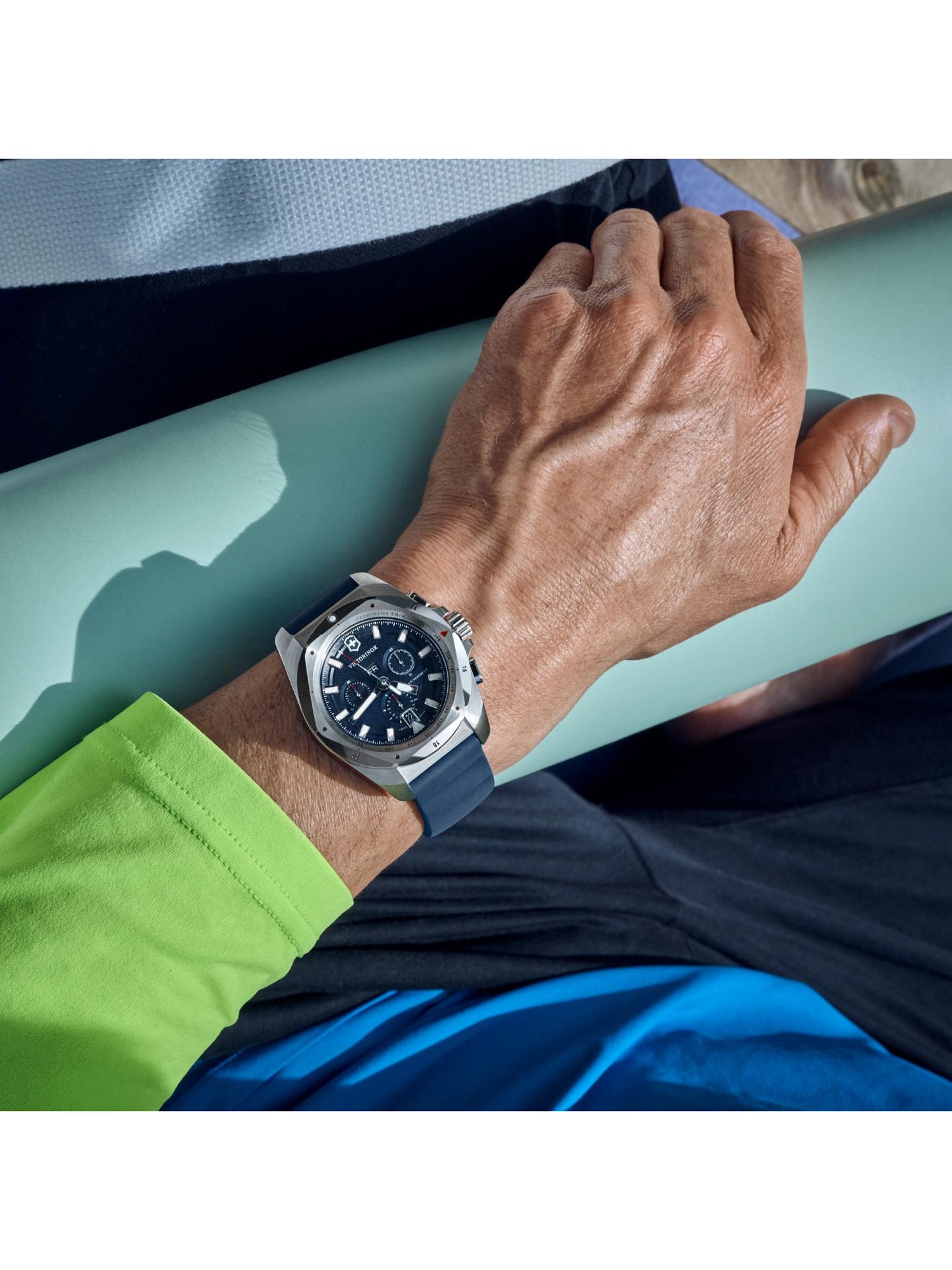 Victorinox Men 43 mm Size Blue Dial I.N.O.X. Chrono Watch - 241984