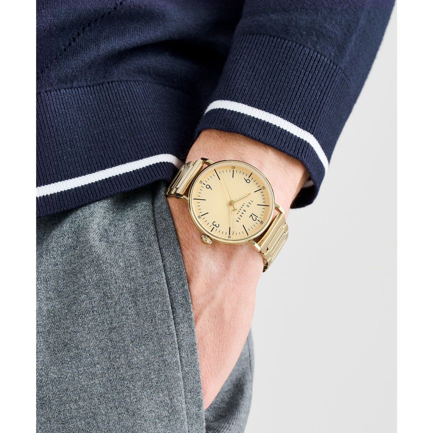 Ted Baker Phylipa Gents Timeless 41 mm Gold Dial Men Analog Watch- BKPPGF405