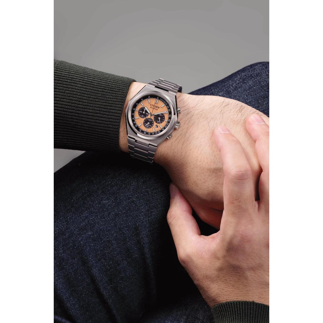 Citizen Zenshin 42.5 mm Orange Dial Eco-Drive Men Watch- CA4610-85Z