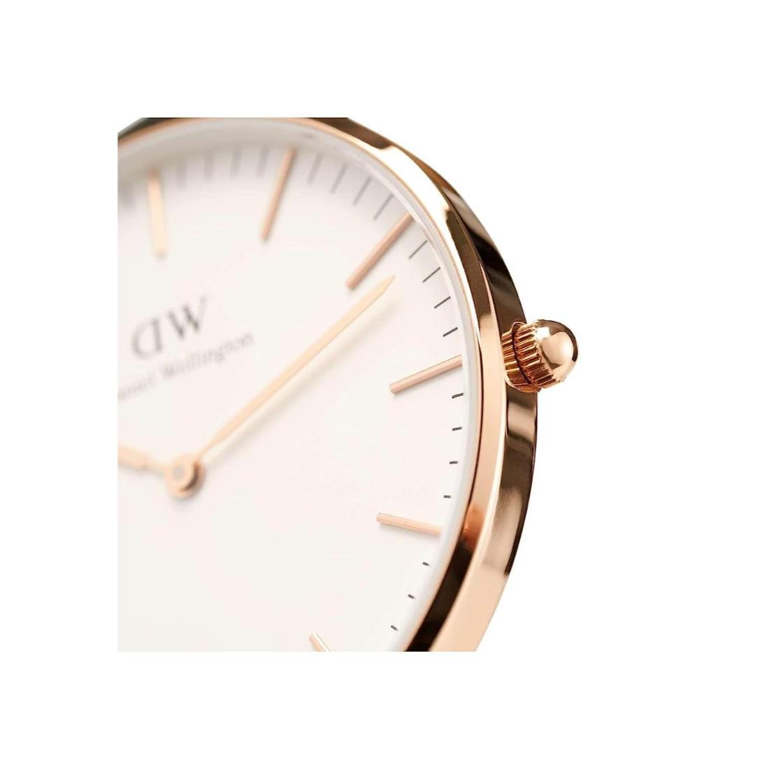 Daniel Wellington Classic 36 mm Dover RG White Unisex Watch- DW00100309