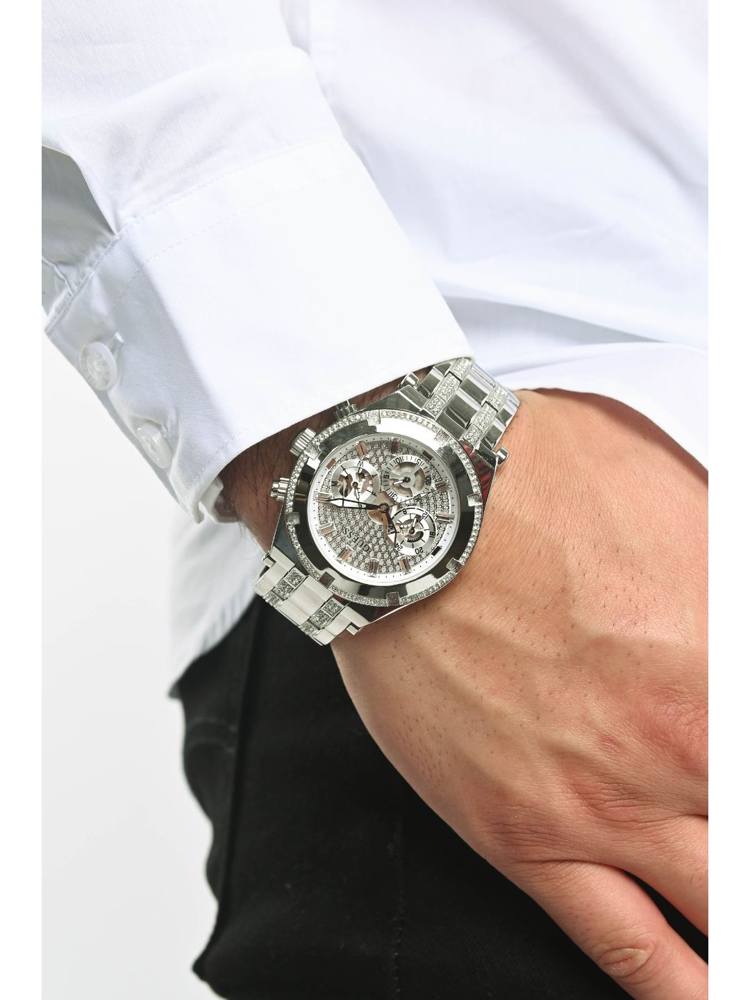 Guess Analog Silver Dial Men's Watch - GW0261G1