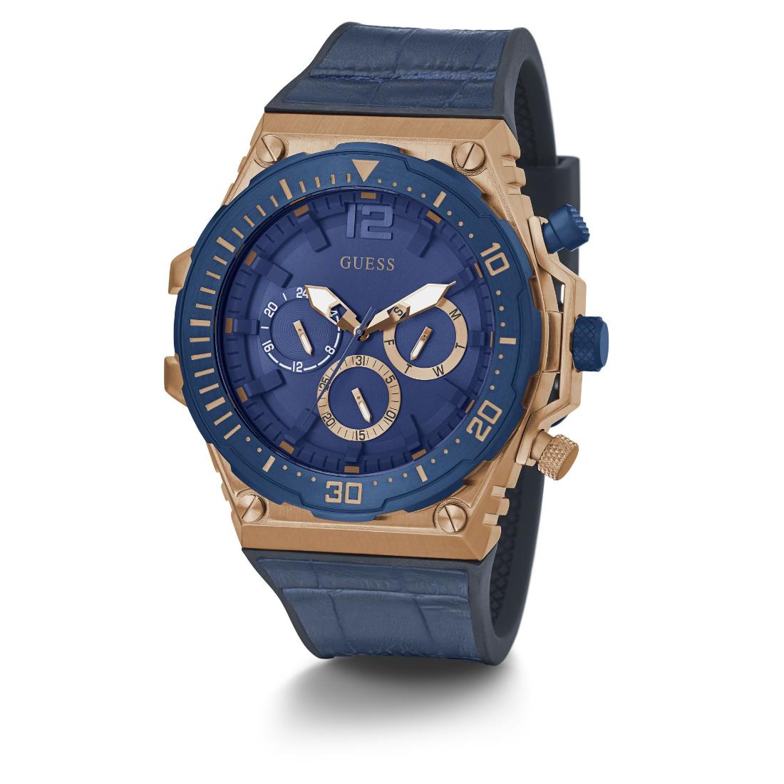 Guess Men 48 mm Blue Dial Analog Watch- GW0326G1