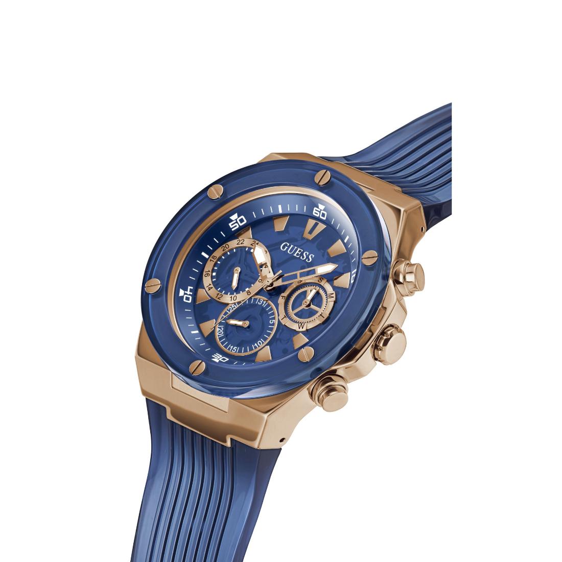 Guess Sport 46 mm Size Rose Gold Dial Men Chronograph Watch - GW0425G3