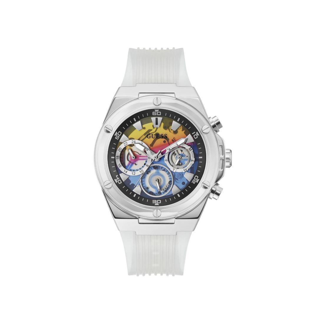 Guess Men 46 mm Size Rainbow Dial Round Analog Watch - GW0425G4