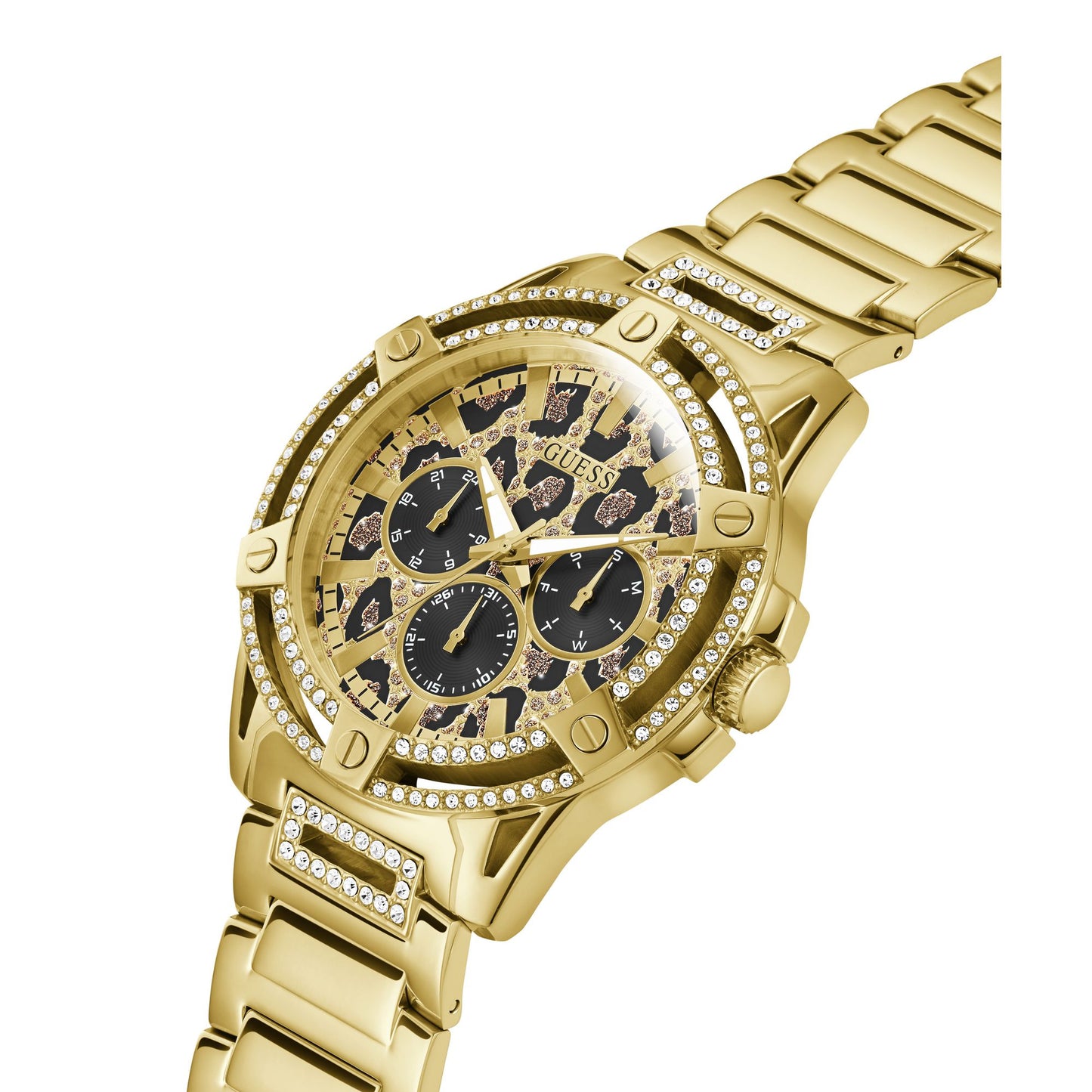 Guess Trend 48 mm Animal Print Dial Men Chronograph Watch- GW0497G4