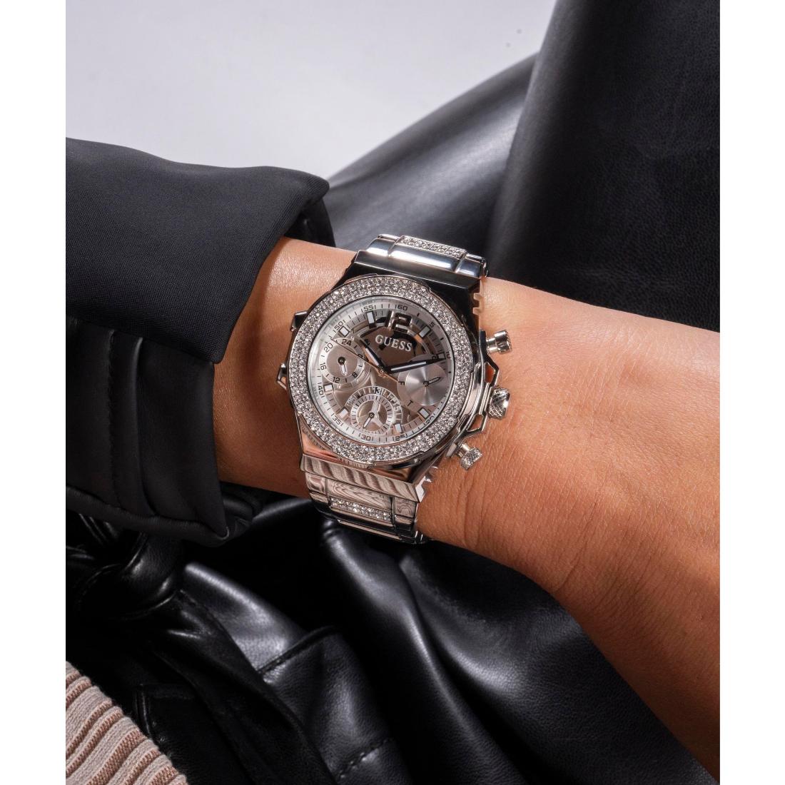 Guess Sport 36 mm Silver Dial Women Chronograph Watch- GW0552L1