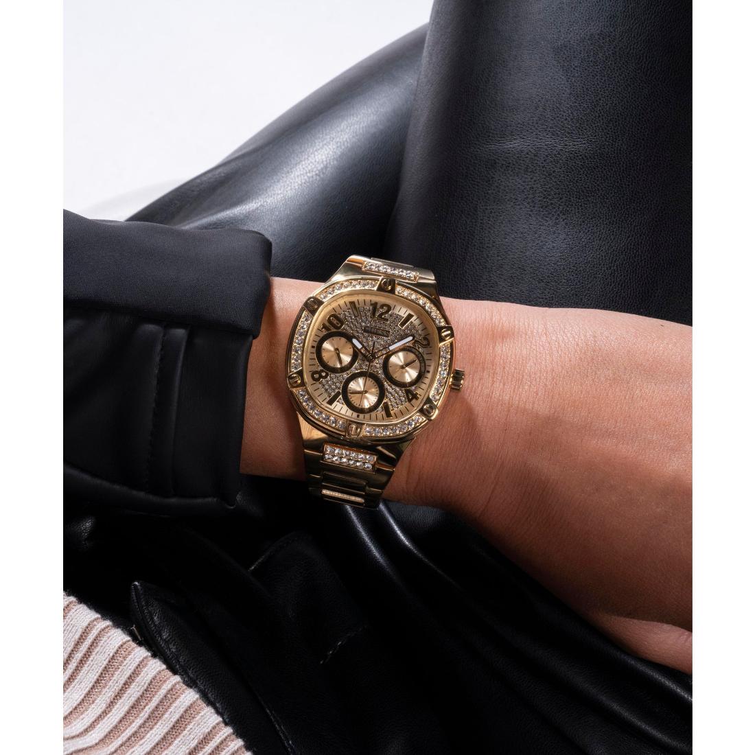 Guess Women 40 mm Gold Dial Analog Watch- GW0558L2