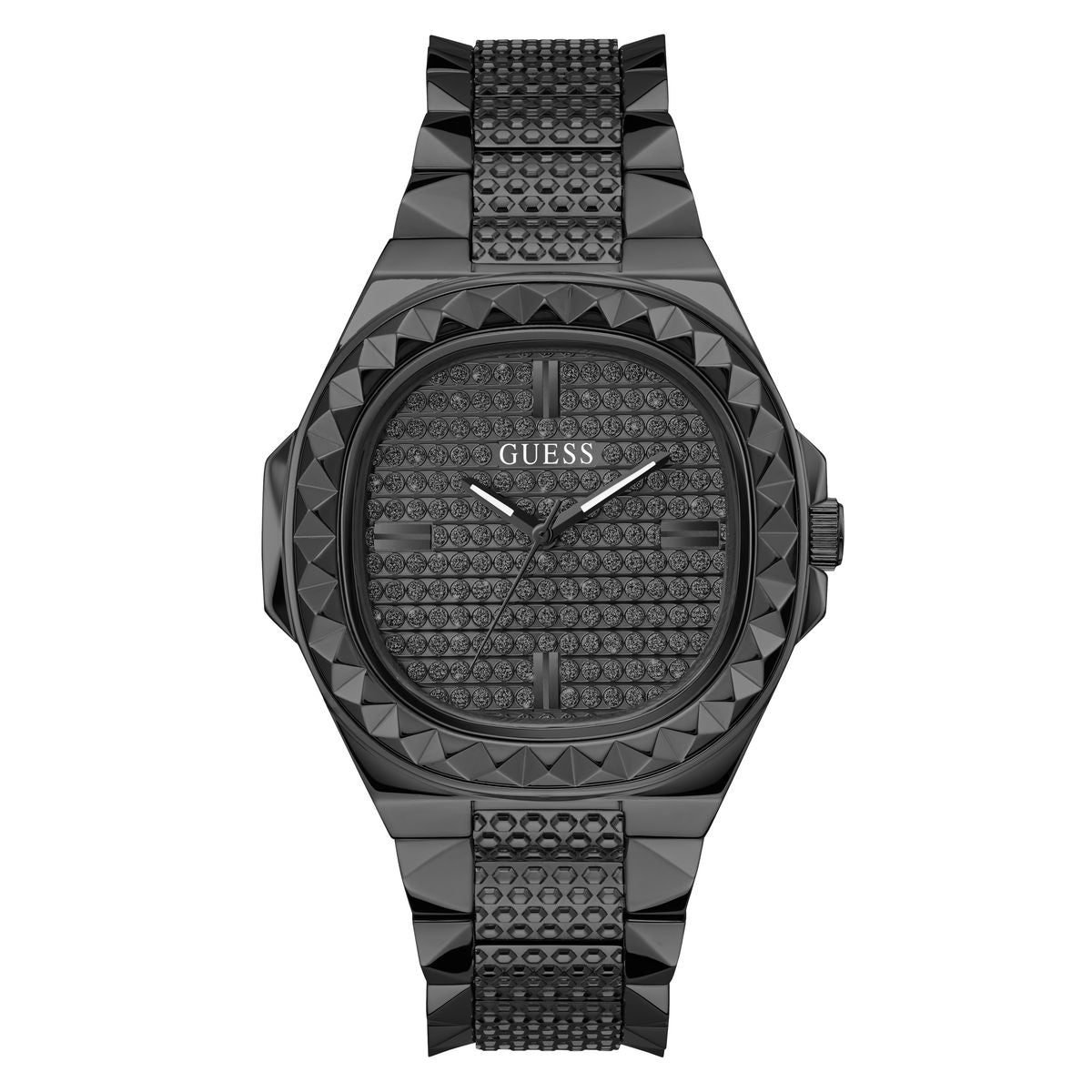 guess black watch mens