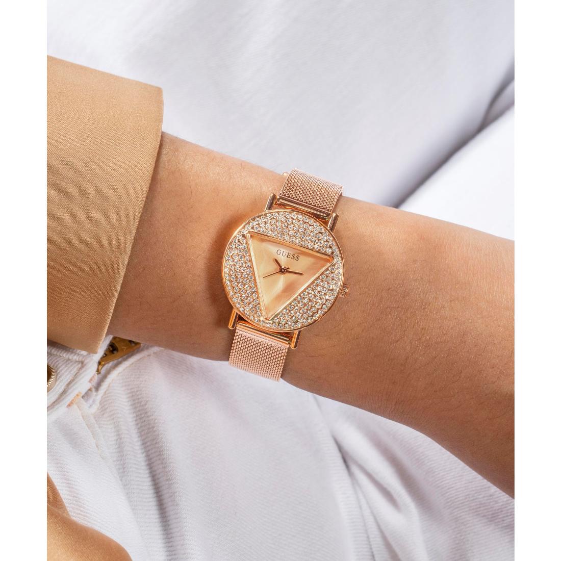 GUESS Women Rose Gold Round Dial Analogue Watch- GW0671L3