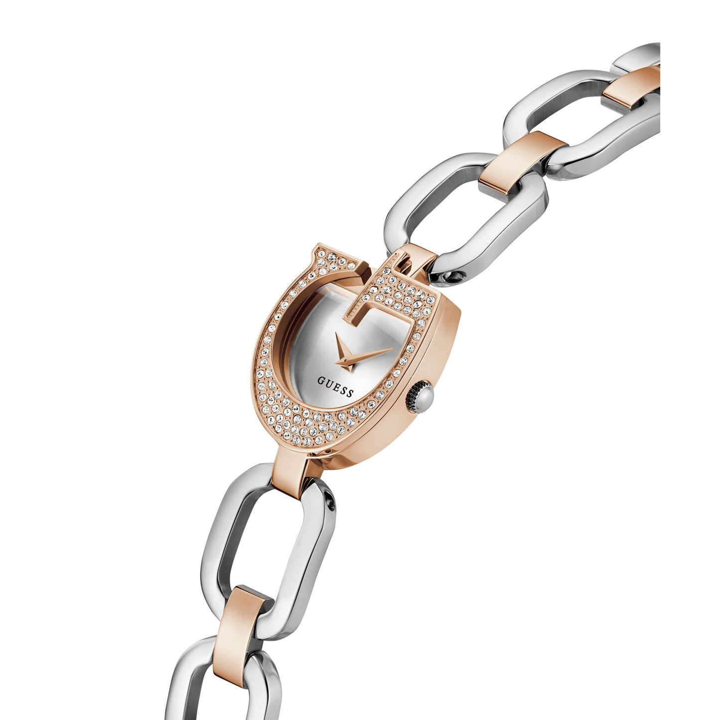 Guess Bejeweled 22 mm Silver Dial Women Analog Watch- GW0683L5