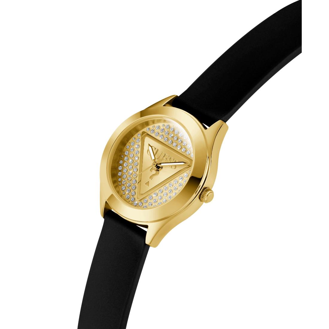 GUESS Glitz Plaque Gold Tone Round Dial Analog Women's Watch - GW0745L5