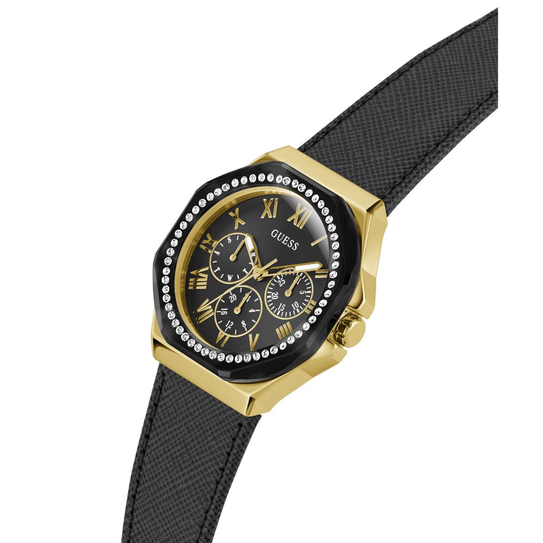 GUESS Glaze Black Octagonal Dial Analog Women's Watch - GW0753L4