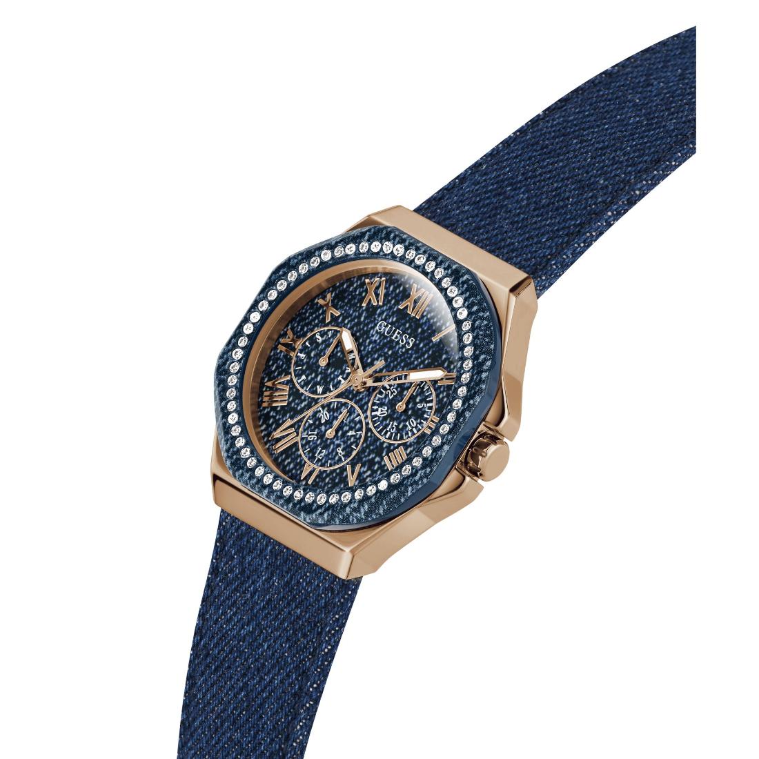 GUESS Glaze Blue Octagonal Dial Analog Women's Watch - GW0753L5