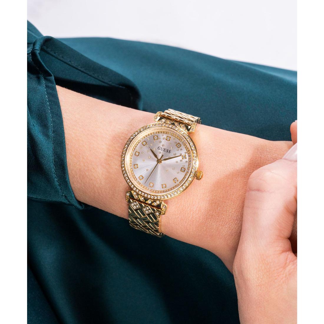 Guess Bejeweled 32 mm Silver Dial Women Analog Watch- GW0763L2