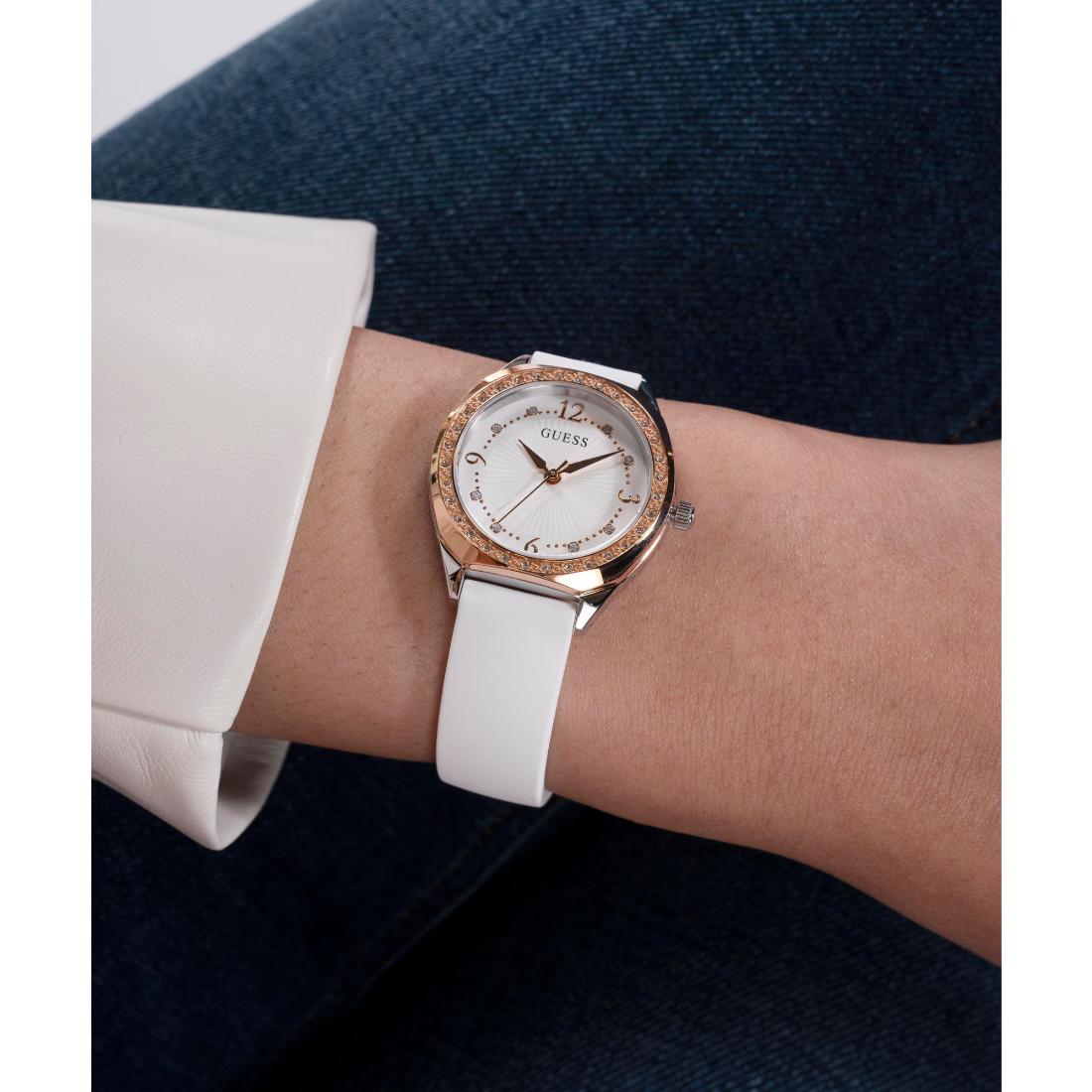 Guess Dress 30 mm White Dial Women Analog Watch- GW0820L3