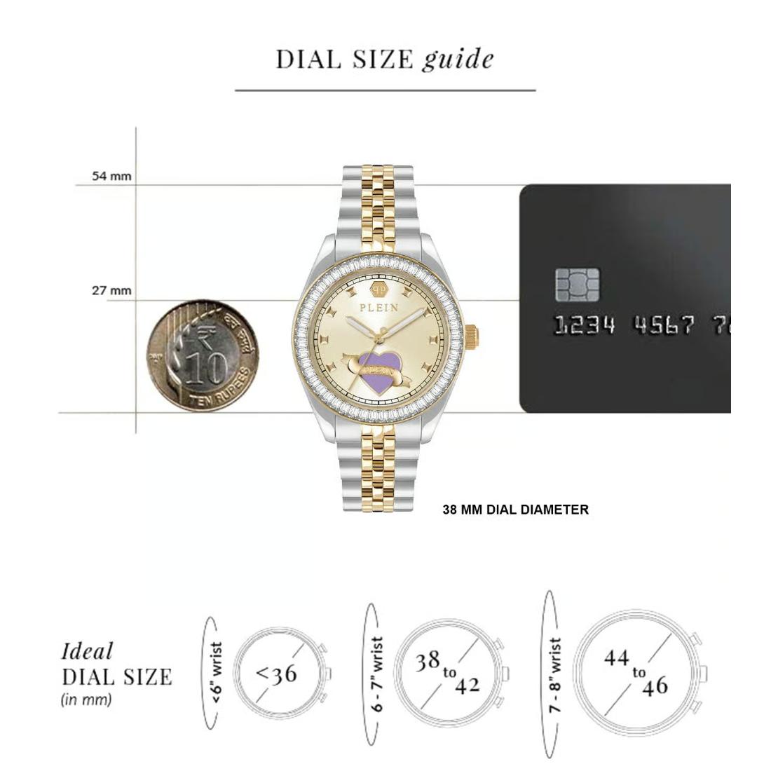 Philipp Plein Newness 38 mm Champagne Dial Unisex Watch- PW2BA0925