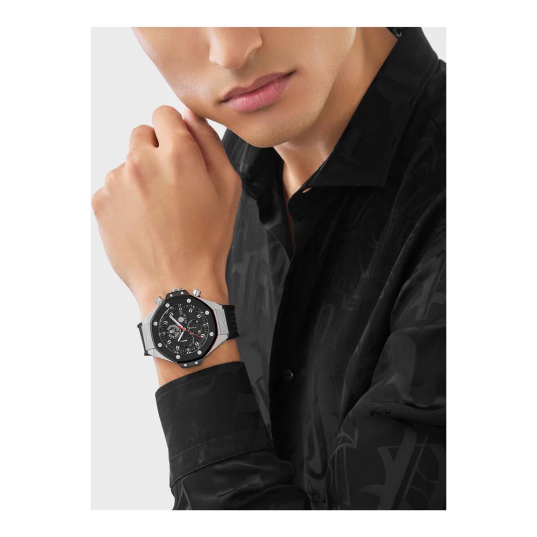 Philipp Plein Newness 45 mm Black Dial Men Chrono Watch- PWLFA0225