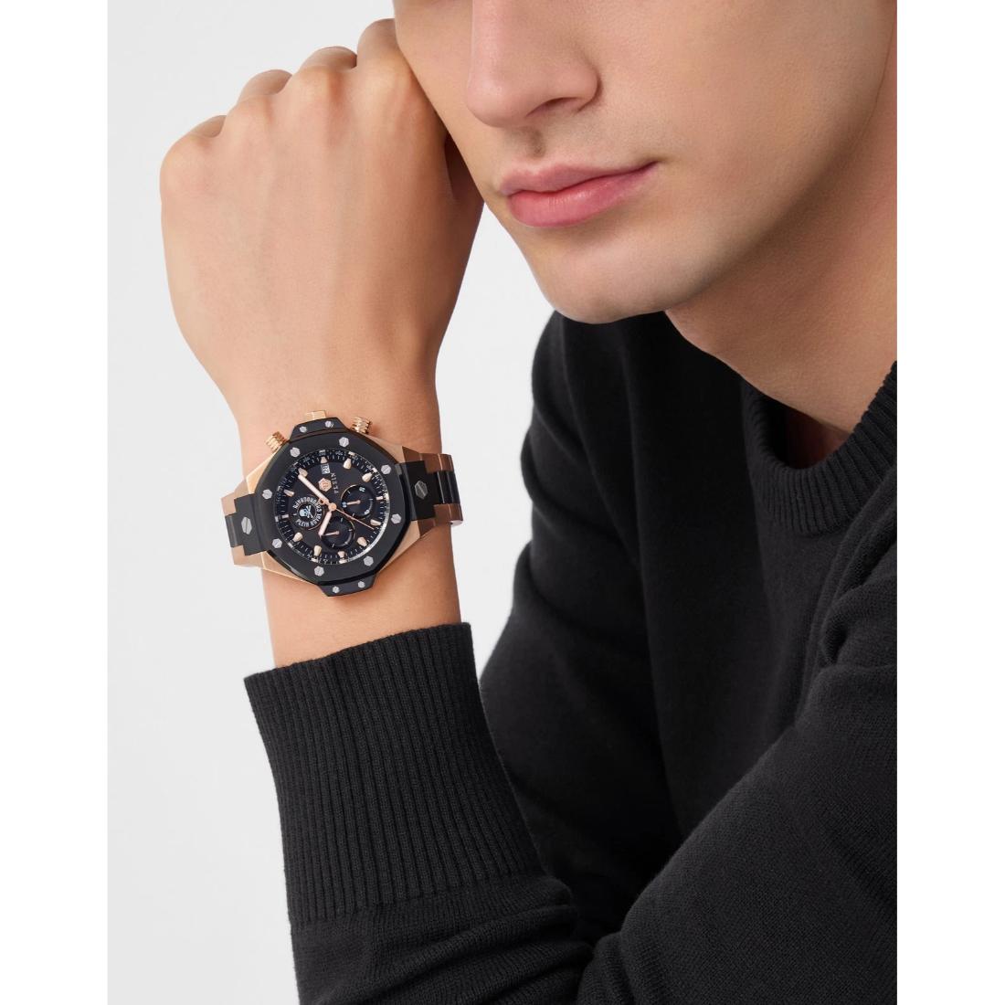 Philipp Plein Newness 45 mm Black Dial Men Chrono Watch- PWLFA0625