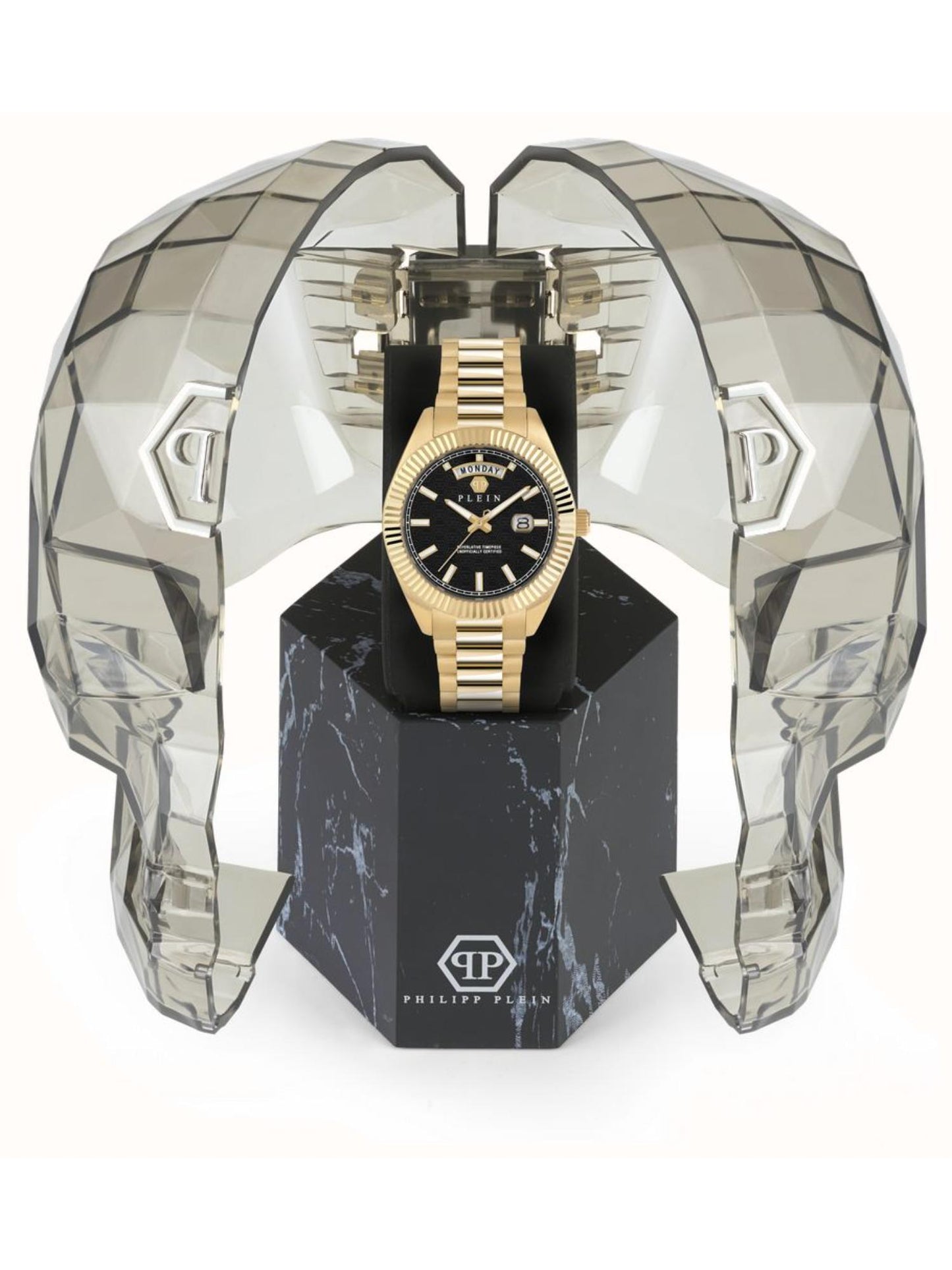 Philipp Plein Men 42 mm Size Black Dial Analog Watch - PWPNA0424