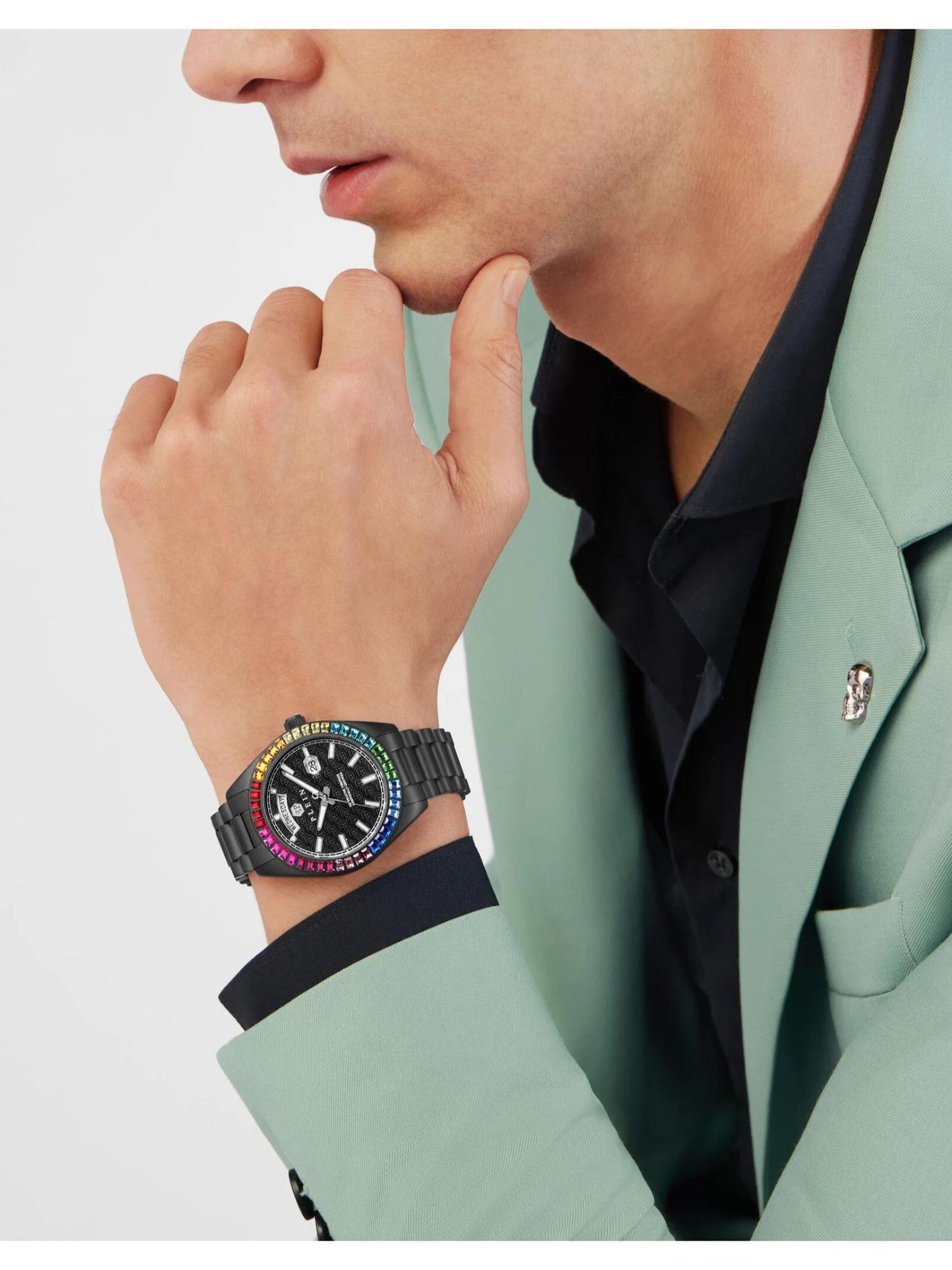Philipp Plein Men 42 mm Size Black Dial Analog Watch - PWPNA0624