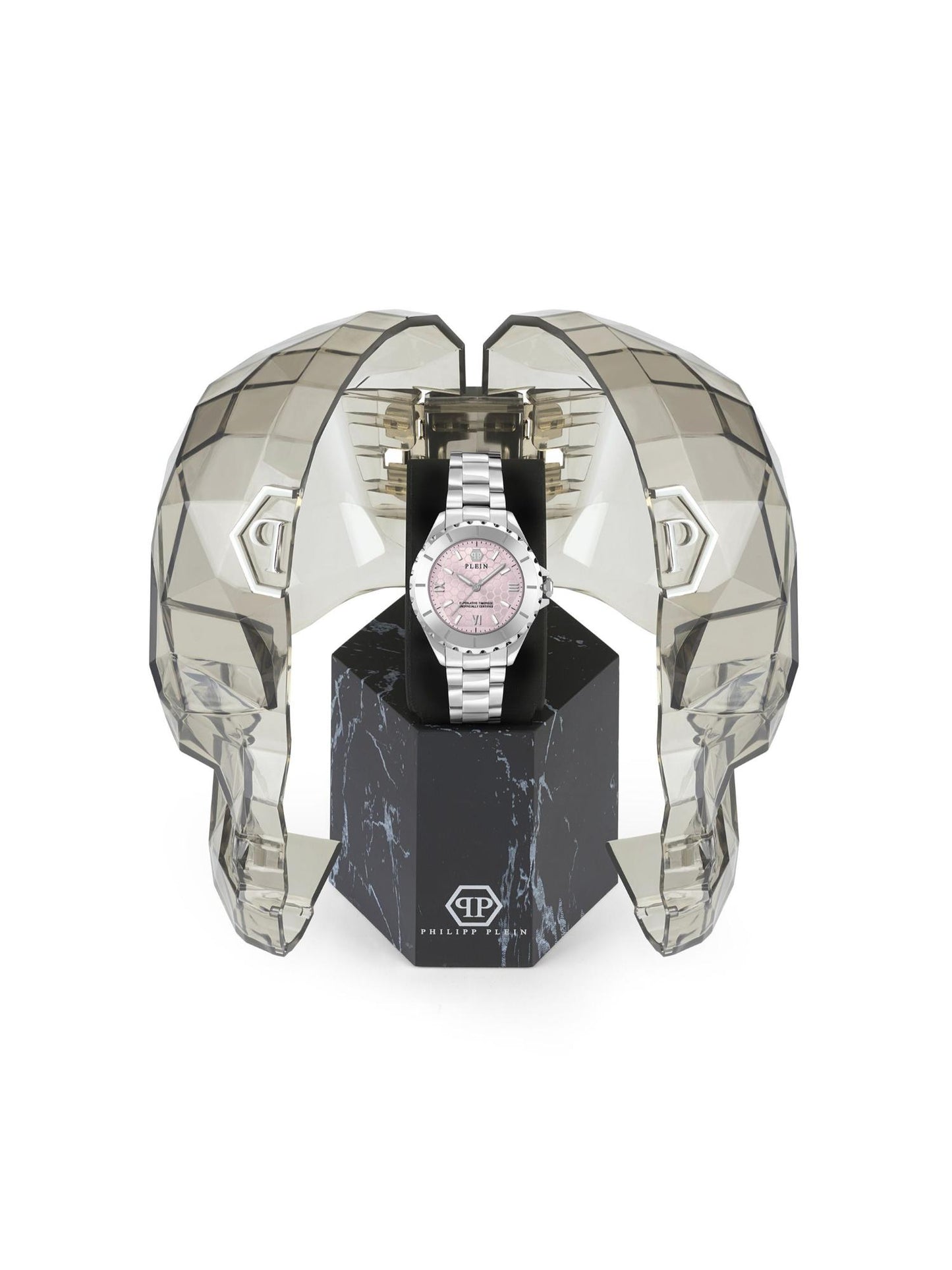 Philipp Plein Women 38 mm Size Pink Dial Analog Watch - PWPOA0324