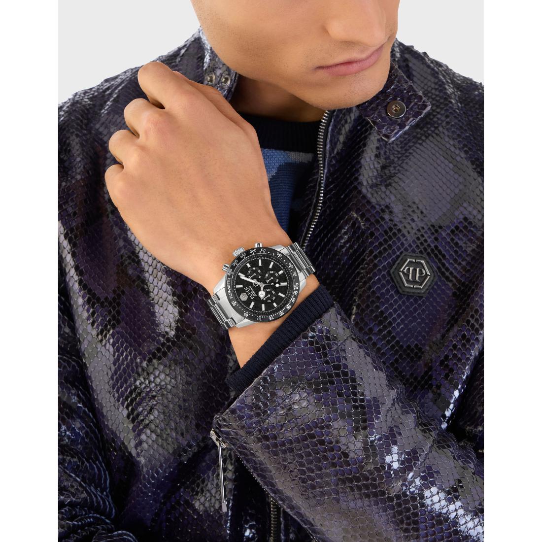 Philipp Plein Date Superlative 44 mm Black Dial Analog Men Watch- PWPYA0424