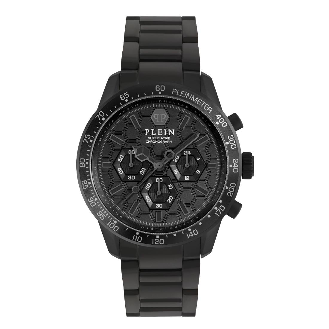 Philipp Plein Date Superlative 44 mm Black Dial Analog Men Watch- PWPYA0624