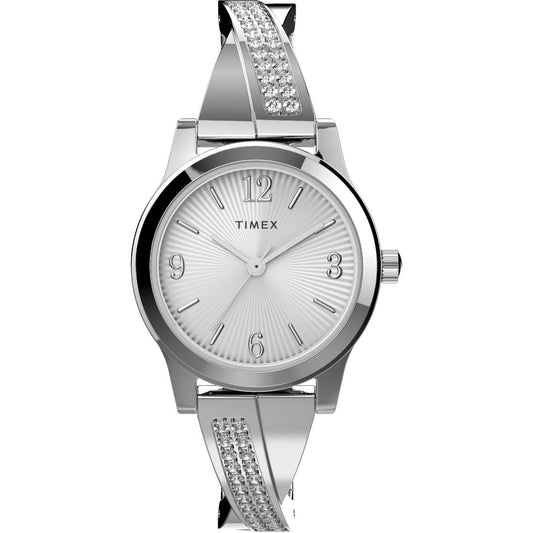 Timex Main Street 25 mm Silver-Tone Dial Women Analog Watch- TW2V69600