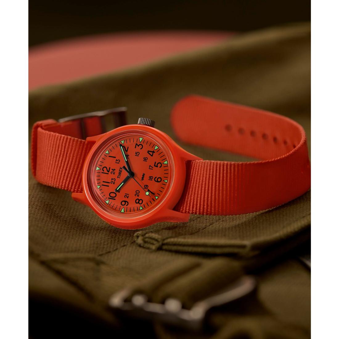 Timex Military 36 mm Orange Dial Men Analog Watch- TW2W91300
