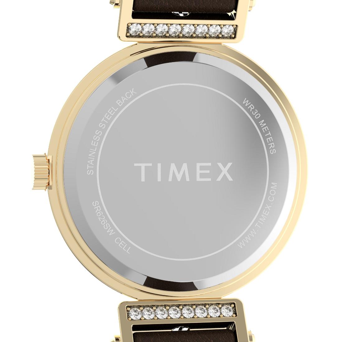 Timex Main Street 31 mm Reversible Leather Strap Women Watch- TW2W96400