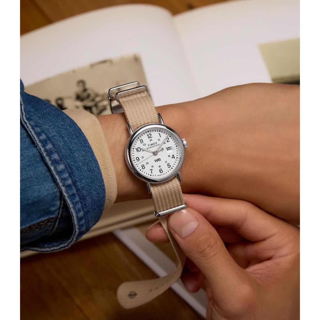 Timex Weekender 37 mm White Dial Men Analog Watch- TW2Y09100