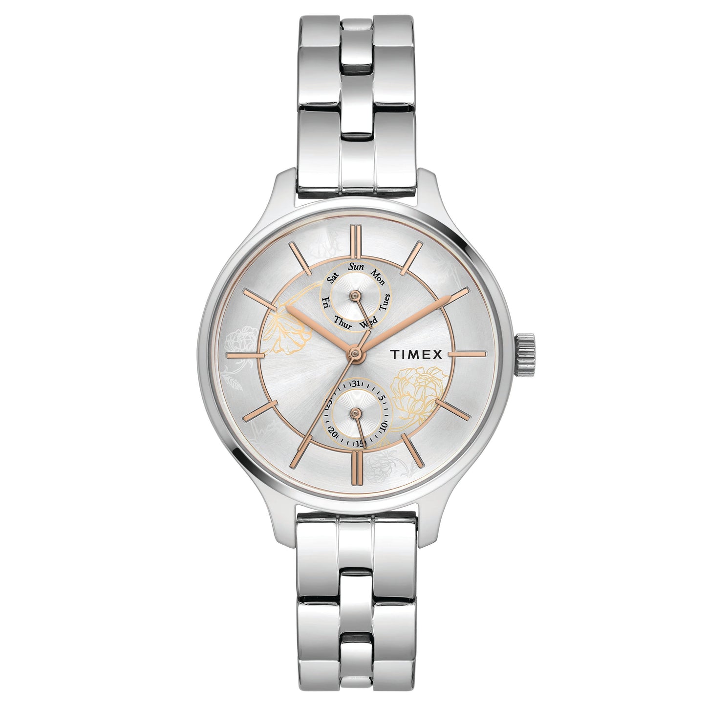 Timex Silver Dial Women Multifunction Watch - TWEL14800