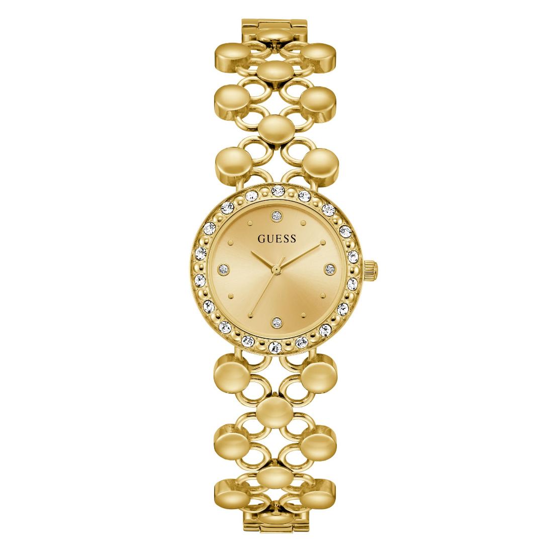 Guess Bejeweled 28 mm Champagne Dial Women Analog Watch- U1425L2M