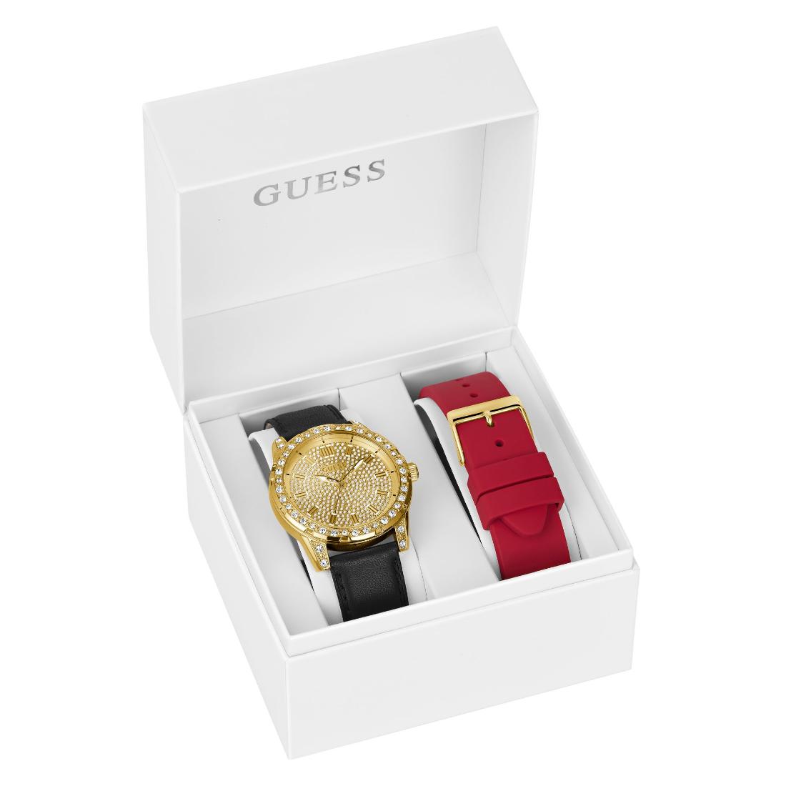 Guess Box Sets 40 mm Champagne Dial Women Analog Watch- U1427L1M