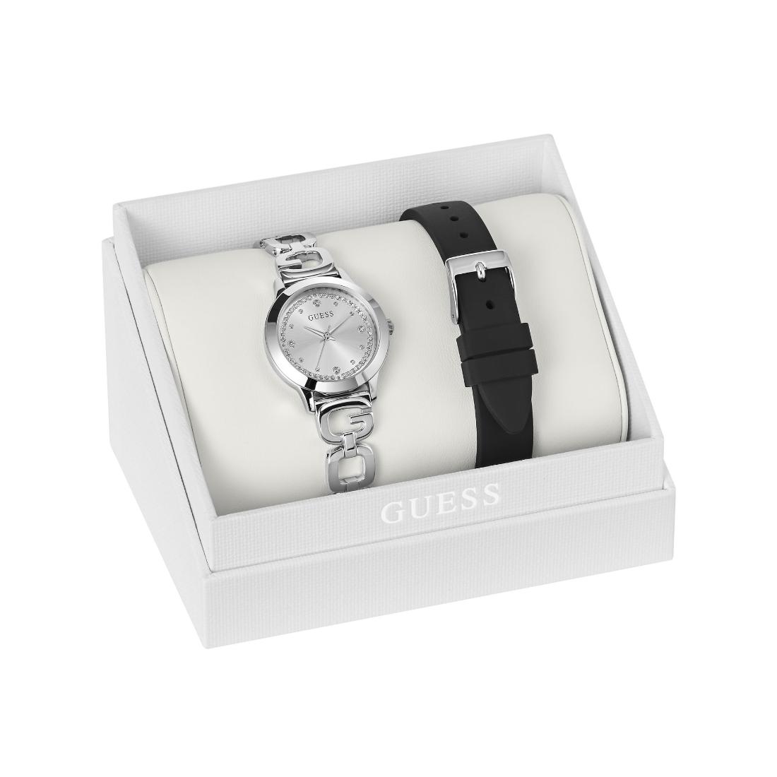 Guess Box Sets 30 mm Silver Dial Women Analog Watch- U1448L1M