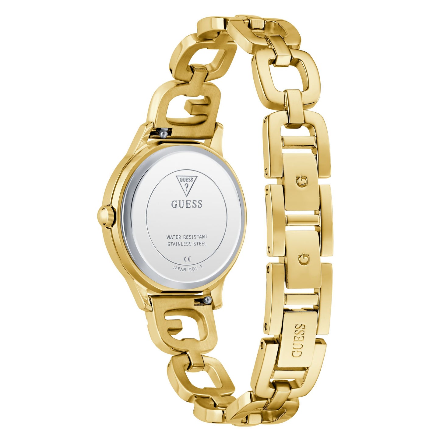 Guess Bejeweled 30 mm Gold Dial Women Analog Watch- U1457L2M