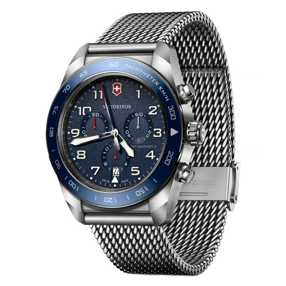 Victorinox Swiss Army Men Chronograph Watch 42 mm Blue Dial-V242049