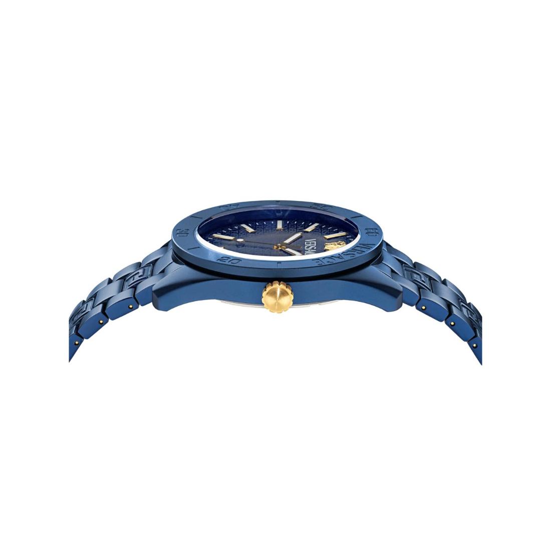 Versace V-Dome 42 mm Blue Dial Men Analog Watch- VE0M00325