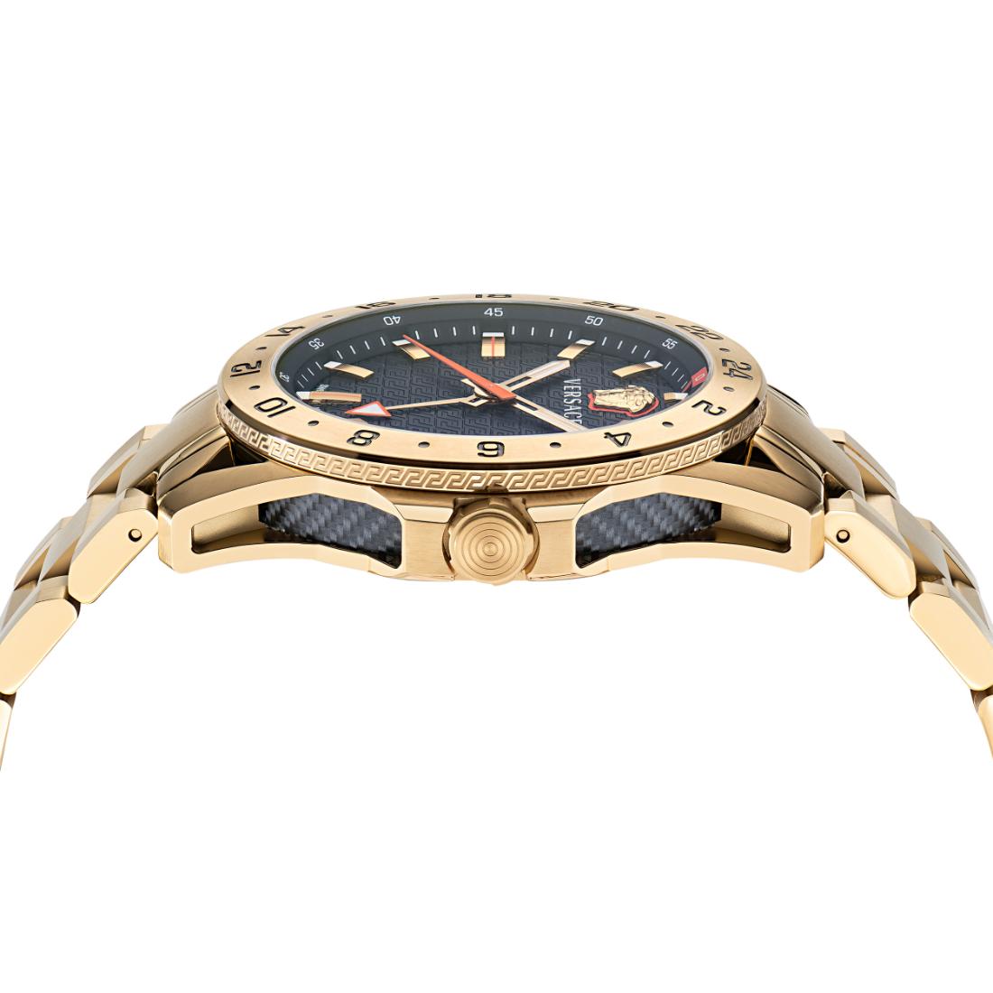 Versace Sport Tech Gmt 45 x53.3 mm Black Dial Men Analog Watch- VE2W00522