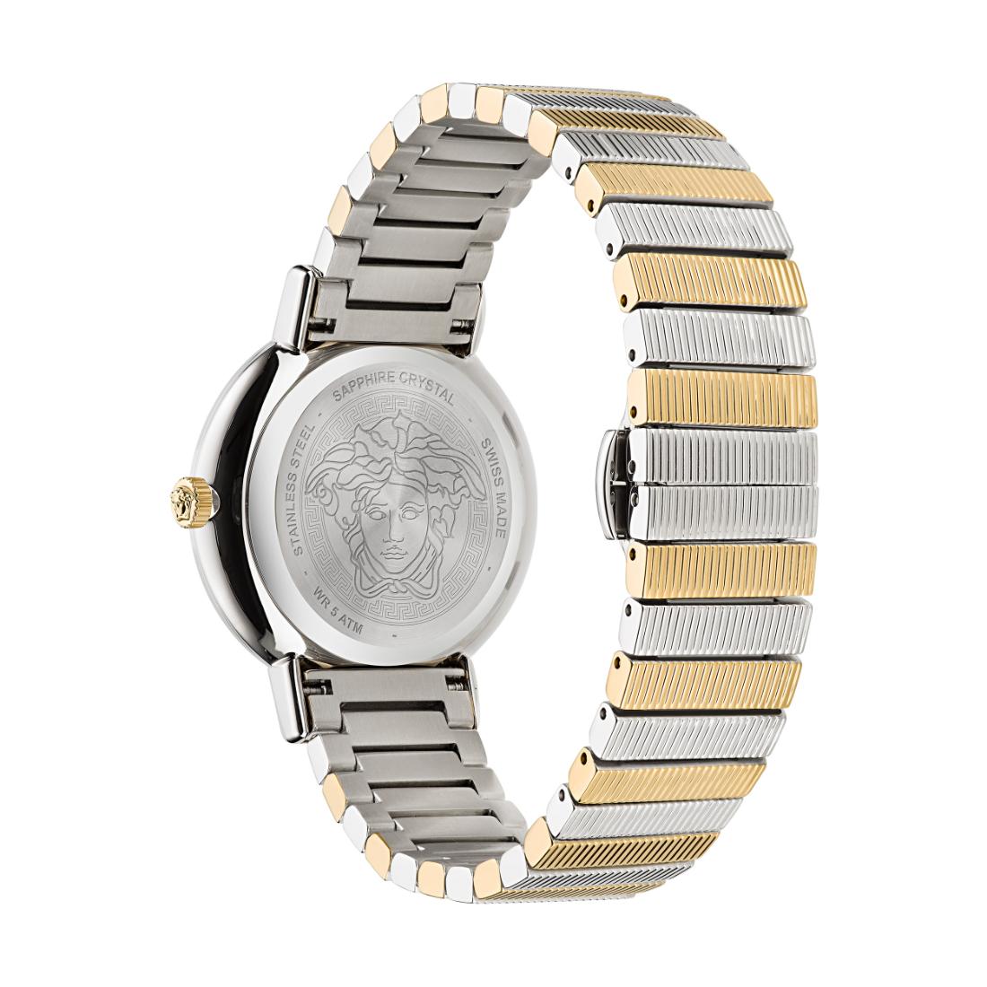 Versace Greca Chic 44 mm Gold Dial Women Analog Watch- VE3D00422
