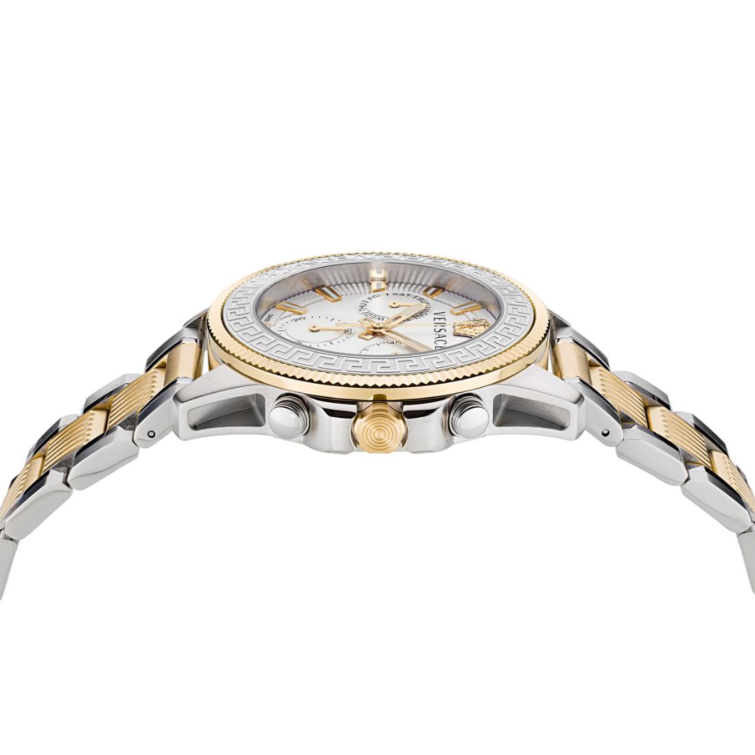 Versace Greca Act.Chrono 45 mm White Dial Men Watch- VE3J00522