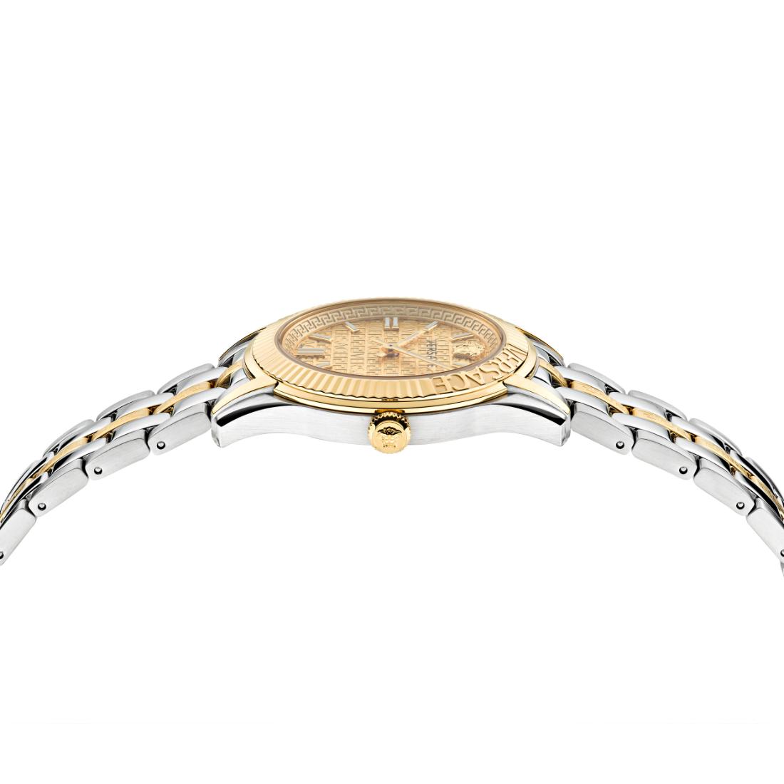Versace Greca 35 mm Gold Dial Women Analog Watch- VE6C00523