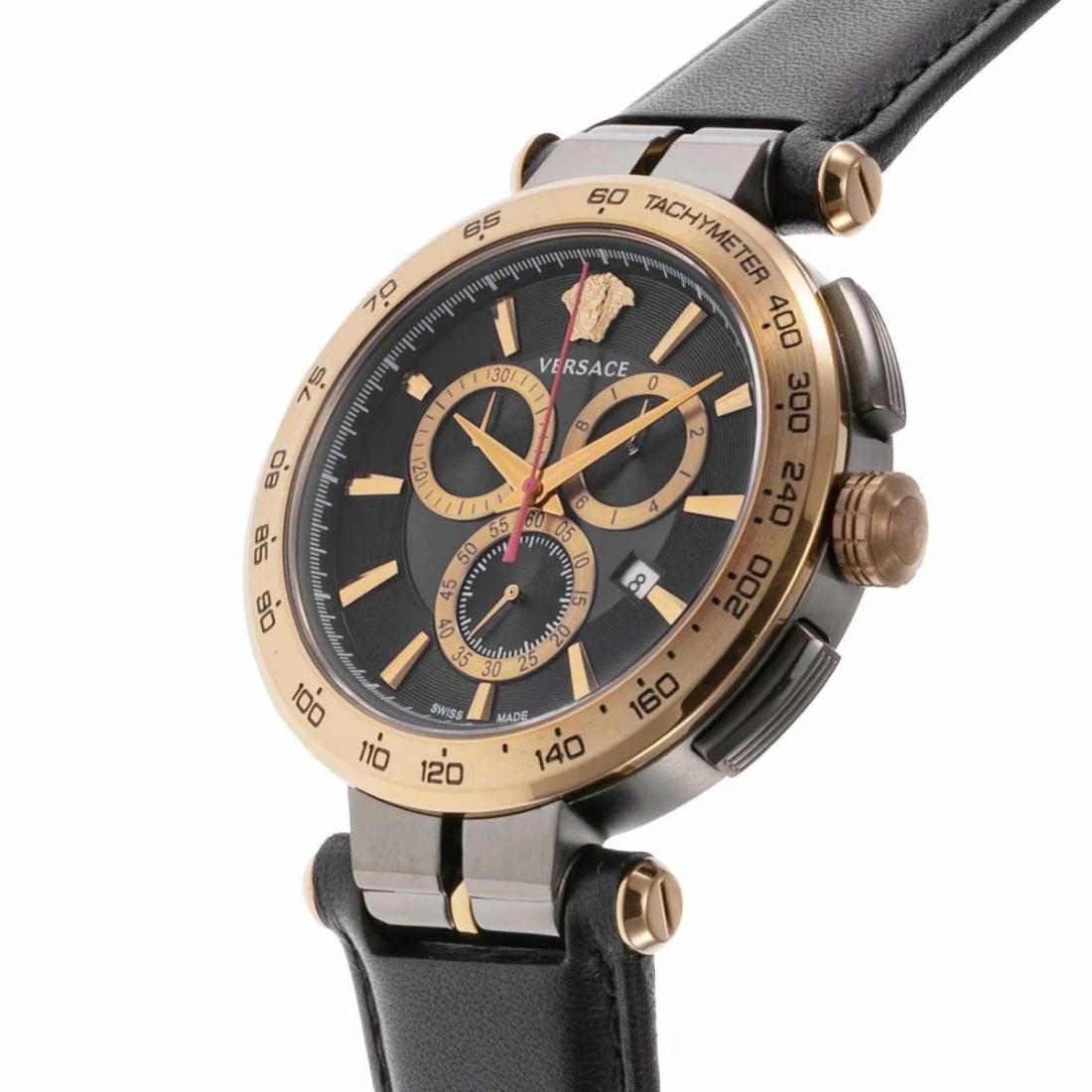 Versace Aion Chrono 45 mm Black Dial Men Watch- VE6CA0323