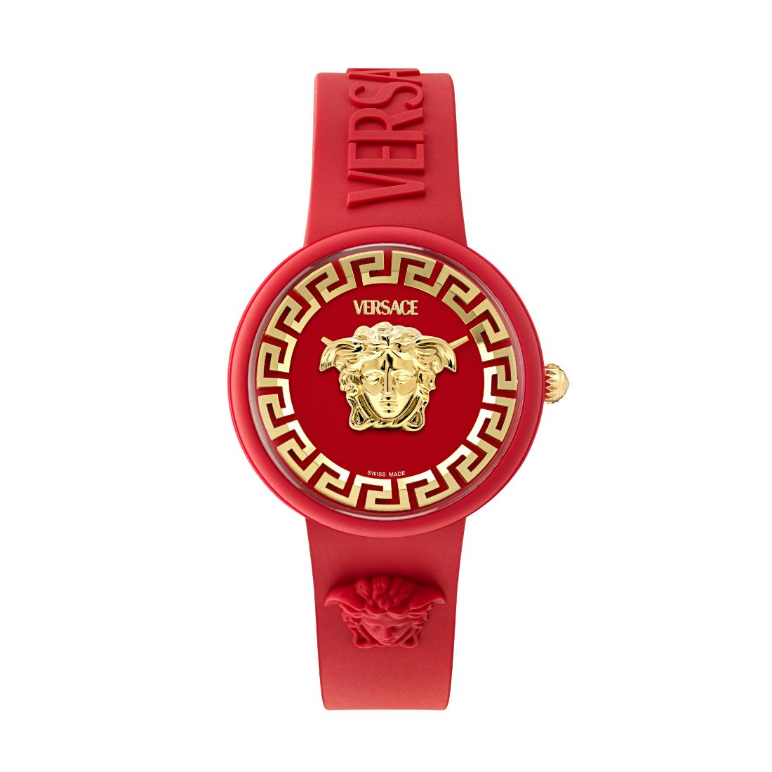 Versace Iconic.Medusa Pop 39 mm Red Dial Unisex Analog Watch- VE8J00324