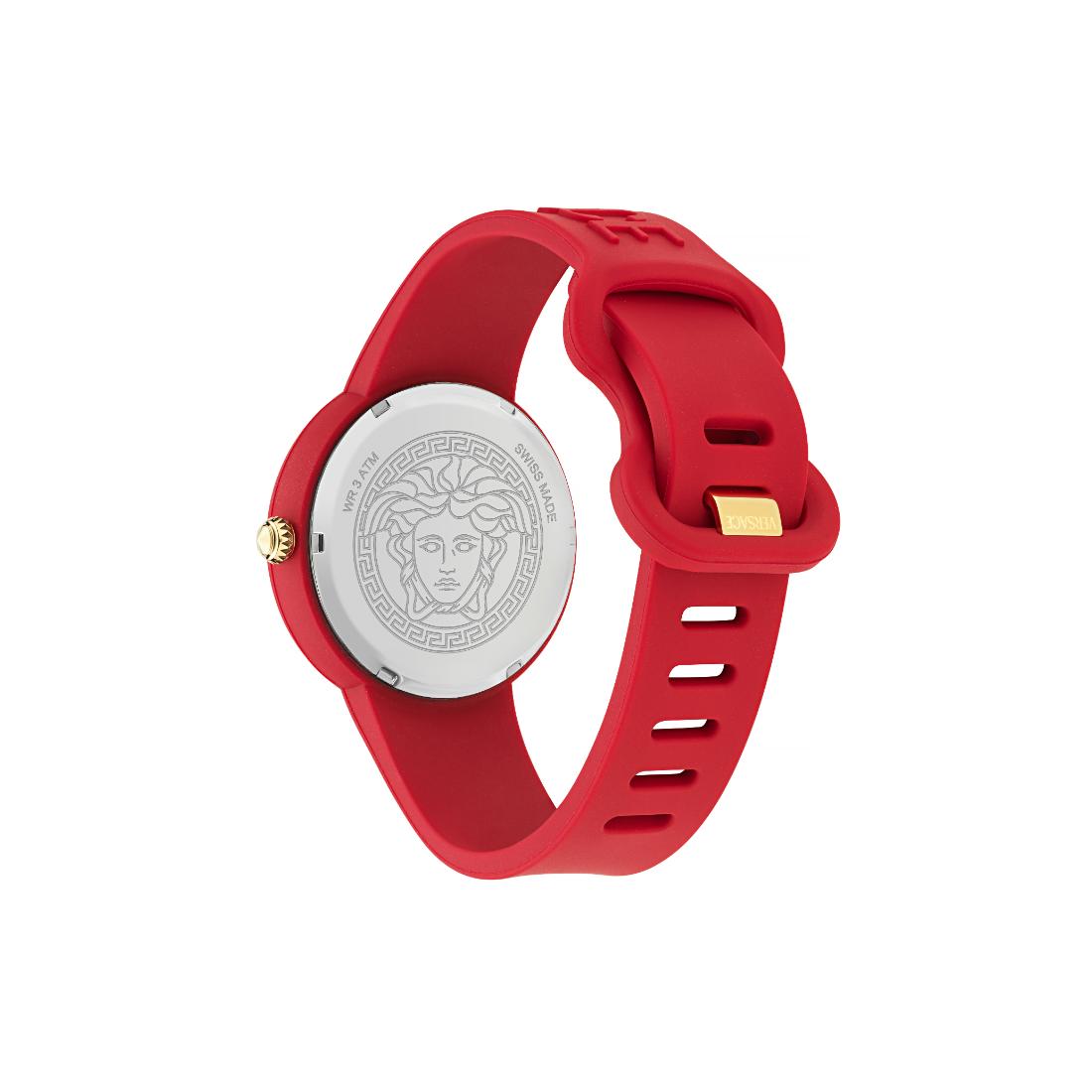 Versace Iconic.Medusa Pop 39 mm Red Dial Unisex Analog Watch- VE8J00324