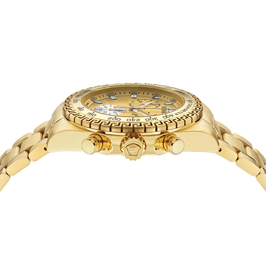 Versace Versace Chrono 44 mm Gold Dial Men Watch- VE9K01324