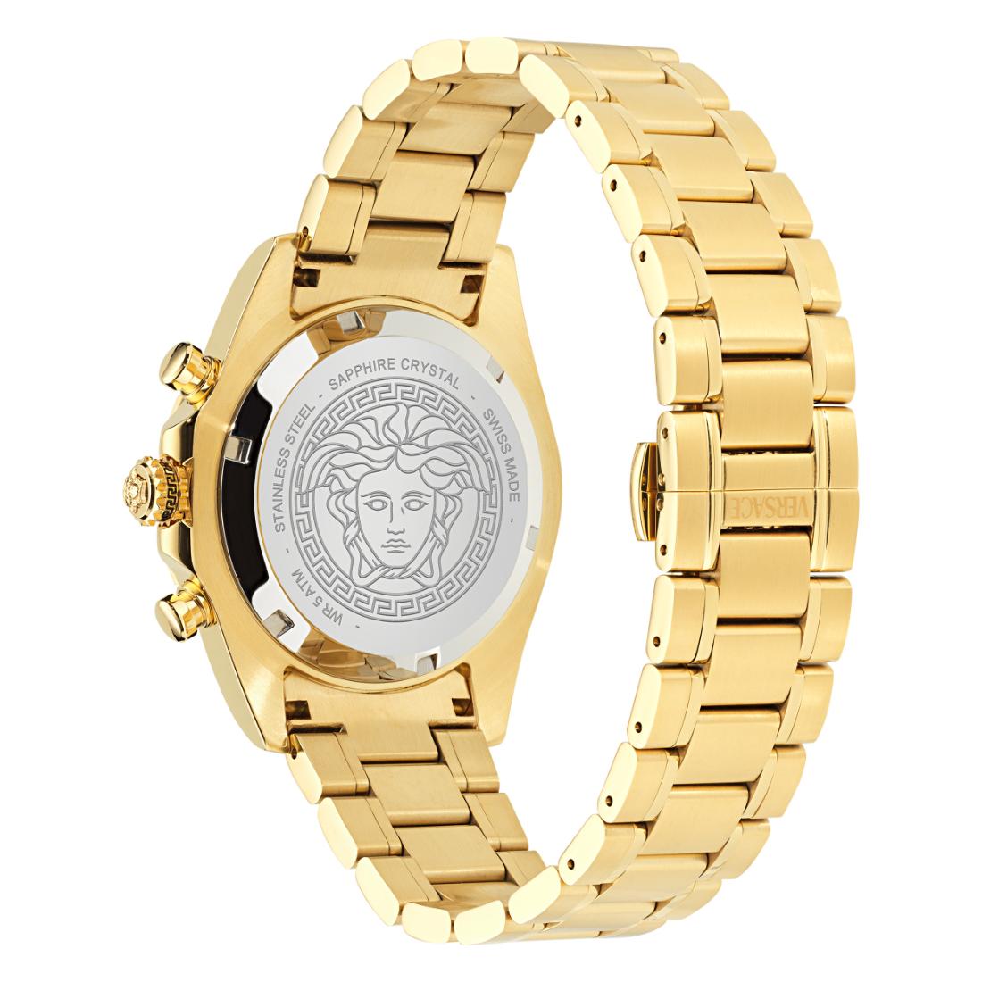 Versace Versace Chrono 44 mm Gold Dial Men Watch- VE9K01324